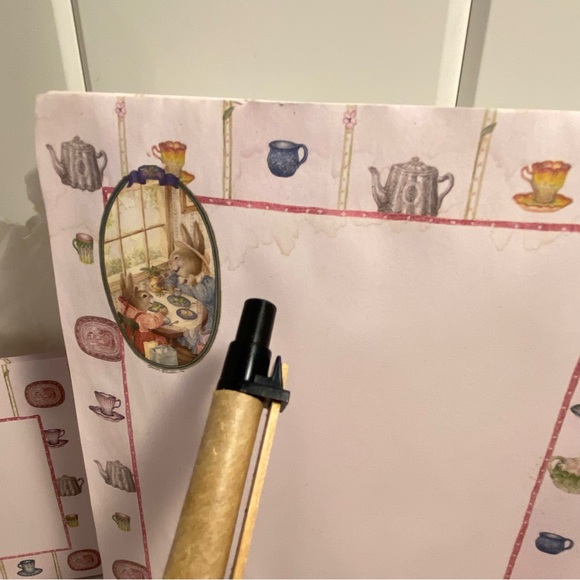 Susan Wheeler HOLLY POND HILL frame Stationery Box Set Vintage 90s Rabbit Tea - Picture 13 of 16